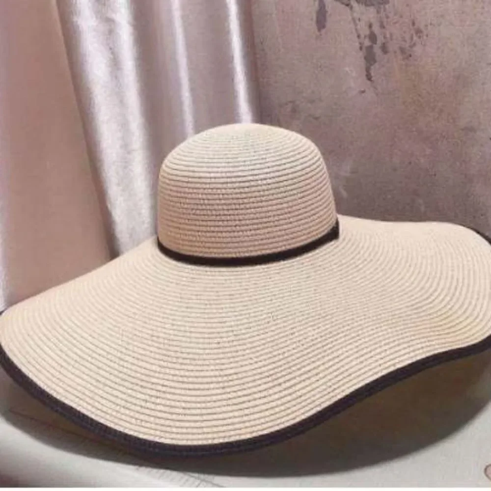 Cream Women Floppy Straw Hat